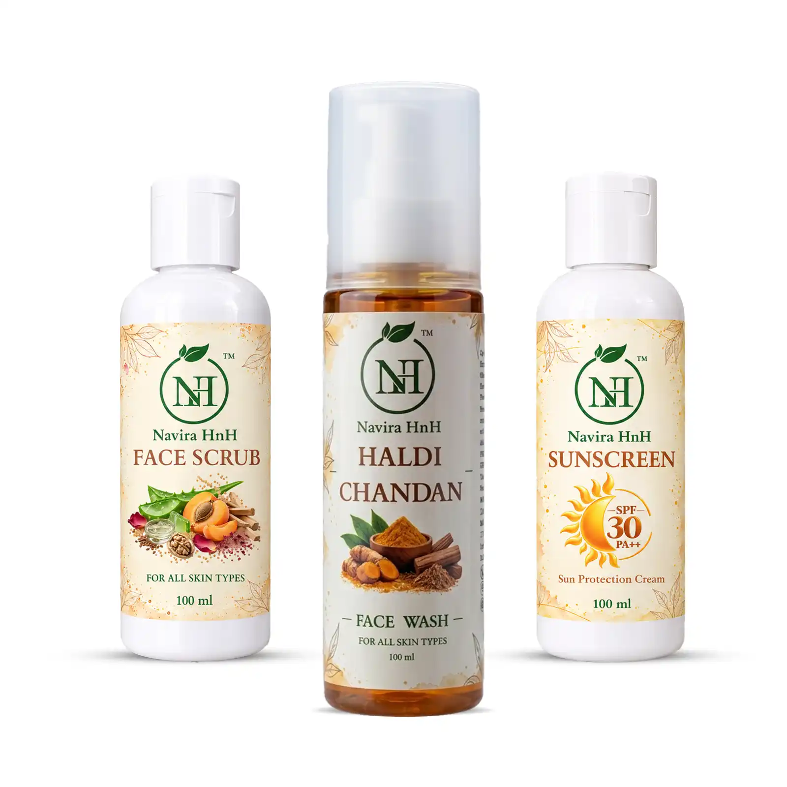 Haldi Chandan Facewash | Face Scrub & SS Cream Skincare | Exclusive Festive Combo